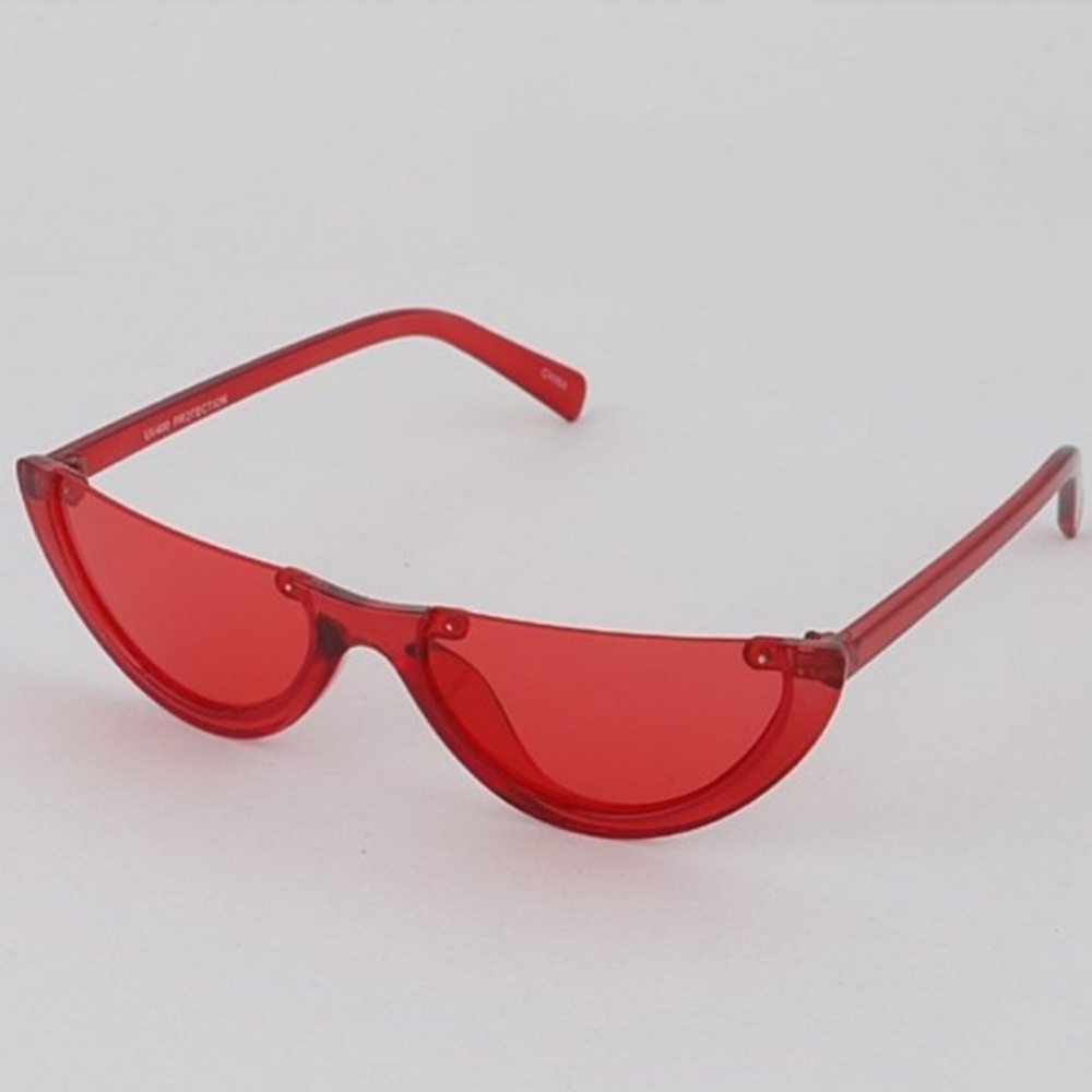 Half moon lenses Summer Fall fashion transparent Red Green Pink Yellow Green Blu - Picture 5 of 5